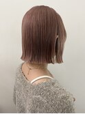 ピンクベージュピンクミルクティーブリーチありダブルカラー