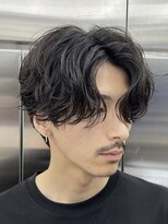 シャドウパーマ毛流れヘアセンターパートニュアンスパーマ原宿