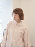 切りっぱなしボブ/ミニボブ/丸くないボブ/ヘーゼルベージュ