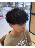 大分メンズ刈り上げショートマッシュツイストスパイラルパーマ