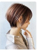 30代40代50代◎前髪あり耳掛け大人ショートボブ