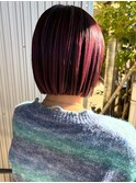 コントラストレッドボブ