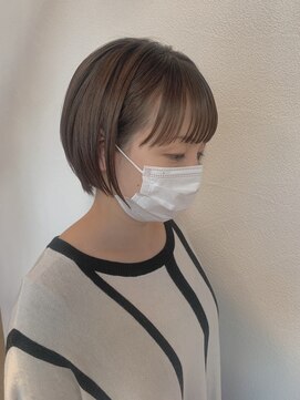 トップヘアーヒルズ 安城(TOP HAIR HILLS) 柔らかショートボブ/ニュアンスカラー/ぱっつん前髪