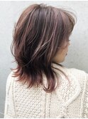 【morio成増/玉井】ナチュラルウルフ ピンクベージュ