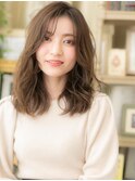 アシンメトリーかきあげ前髪小顔ウェーブ巻きa志木20代30代40代
