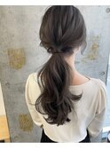 【シアーミントベージュ×ポニーテール】