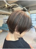 くびれショートボブグレイカラー白髪染め白髪ぼかし40代50代