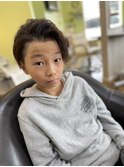小学生のツイストパーマ