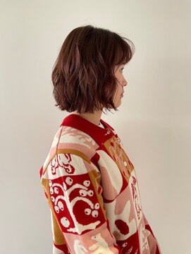 ロマリア 渋谷 渋谷宮益坂(Lomalia) 乾かすだけでキマる髪ウェーブボブチェリーブラウン