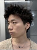 スパイキーショートパーマ　短髪パーマ