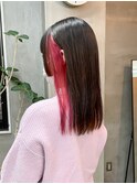 インナーカラーピンクカラー姫カットポイントカラー推しカラー