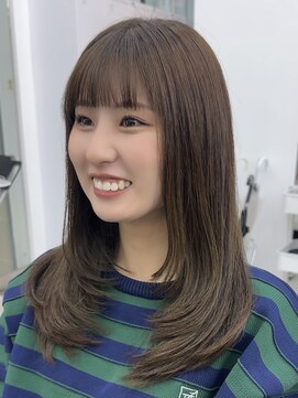 ビューブルー 亀戸錦糸町(VIEW BLUE) ◎美髪カールシアーカラーオリーブグレージュロングセミディ