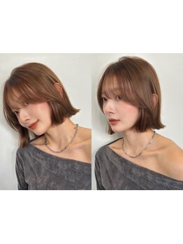 高い似合わせカット技術×ULTOWA髪質改善で叶う“艶ボブ”。髪質改善技術も高くボブのまとまりが違う