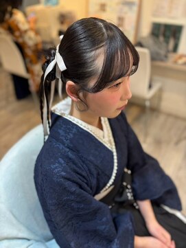 お団子の編みたらしヘア