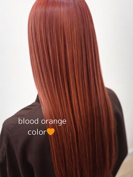 アース 武蔵境店(HAIR & MAKE EARTH) 武蔵境で叶えるブラッドオレンジカラー|ツヤと深みの大人レッド