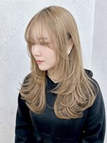 ヌフ(neuf) ミルクティーベージュ×顔まわりレイヤー|ケアブリーチ