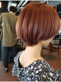 大人可愛い20代30代40代小顔 カッパーブラウン　すいつく襟足