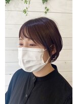 フレア 心 武庫之荘(flare) 耳掛けショートボブ*イルミナカラー*ピンクベージュ