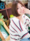 大人かわいいセンターパート小顔前下がりボブc4大宮20代30代40代