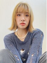 ネオリーブ アンド 渋谷店(Neolive &)&nbsp;斜めバング/グレージュカラー/シルキーベージュ/韓国/渋谷