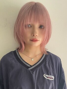 サンク 原宿 表参道(cinq) ハイトーンレイヤーボブミディアムレイヤーショートウルフボブ