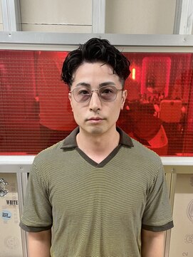 メリケンバーバーショップ トーキョー(MERICAN BARBERSHOP TYO) BURG 【ラフスタイル/ニュアンスパーマ/アッシュブラック】