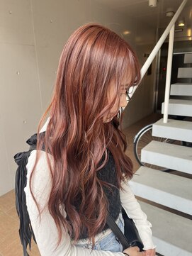 アジールヘア 北千住駅西口店(agir hair) 可愛らしいピンクレッドブラウンカラー北千住