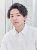 爽やかビジネスツーブロック刈り上げアップバング