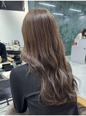明るめブラウン ブリーチなしカラー 赤み消しカラー!