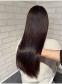 ダークレッド/ブリーチなし/艶髪/髪質改善