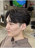 天神フェザーショートフェザーパーマニュアンスパーマ緩め30代