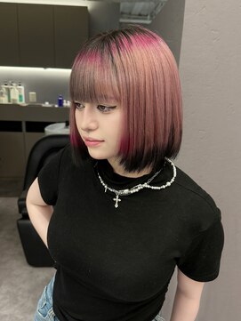 ロテ 名古屋 名駅店(Lote.) ホワイトグレージュ/デジタルパーマ/チェリーブラウン