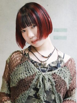 キャロルガーデンズ ボコカ 表参道(Carroll Gardens bococa) 【azu】デザイン　ブリーチ　赤