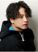 センターパートフェザーパーマシャドウパーマメンズパーマ