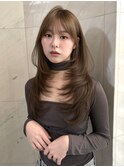 韓国ヘア/レイヤーカット/オリーブカラー/透明感カラー/国分寺