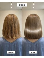 SENJYU 名古屋 名駅【髪質改善 縮毛矯正 白髪ぼかし特化サロン】【4/1OPEN(予定)】 髪質改善ストレートミディアムボブ/名駅