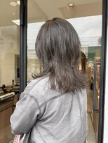 ハロウ&nbsp;岡山ロングウルフ髪質改善トリートメントネイビーカラー