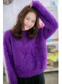 センターパート☆抜け感セミディ