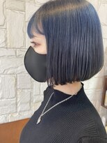 グリー ヘアプロデュース 千葉店(Gree hair produce) 束間ボブ　ブリーチ2回 ディープブルー