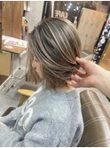 #バレイヤージュ#グレージュカラー#ボブウルフ#ココアベージュ