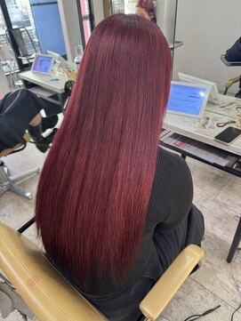 アジールヘア 所沢プロペ通り店(agir hair) ワインレッドイメチェン美髪カシスレッド所沢