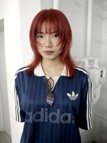 レコ 渋谷(LECO) ハイトーンケアブリーチレッドカラーハイトーンウルフカット