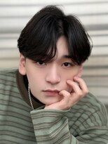 ジーナ 天神(Zina)&nbsp;センターパート/ブルーブラック【メンズサロンZina天神】