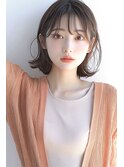 小顔ヘア/ブリーチなしカラー/ボブ 