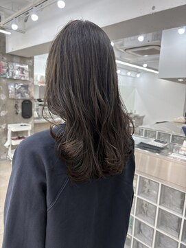 韓国顔まわりレイヤーカットグレージュオリーブベージュブラウン