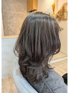ヘアサロン アンフェール(Hair Salon Amfaire) 小林/40代/大人Layer/白髪カバーセルリアンブルー