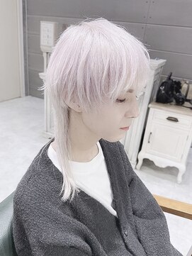 デイズ(days) ロングウルフカットブリーチシルバーカラーツーブロックマッシュ