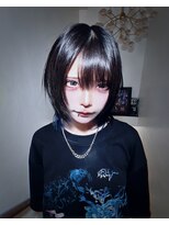 キイ 原宿 表参道(K.e.y)&nbsp;デザインカラーインナーカラーブルーカラーシャギーカット
