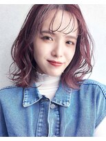キングスベリー(Hair Relaxation King's Berry)&nbsp;カシスピンク×外ハネミディアムヘアダークパープル