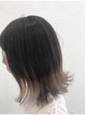 ツートンカラー/切りっぱなしミディ/ハイトーンカラー/20代
